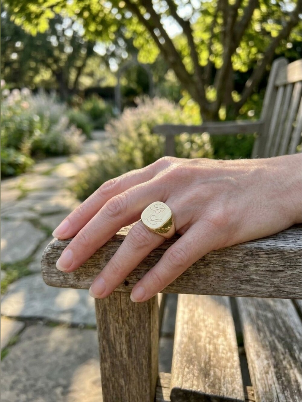 🌙Vintage 18K Solid Gold Monogrammed Signet Ring 750 Italian Hallmark 6g Estate